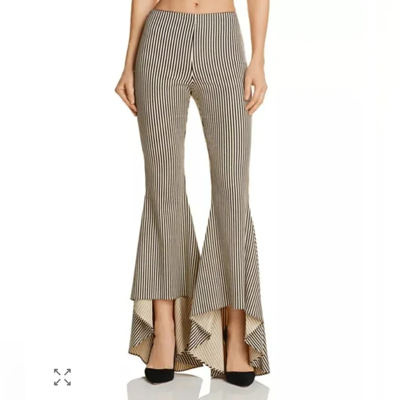 Alice and OliviaJinny Striped High/Low Flared Pants Size 4 - Picture 4 of 9